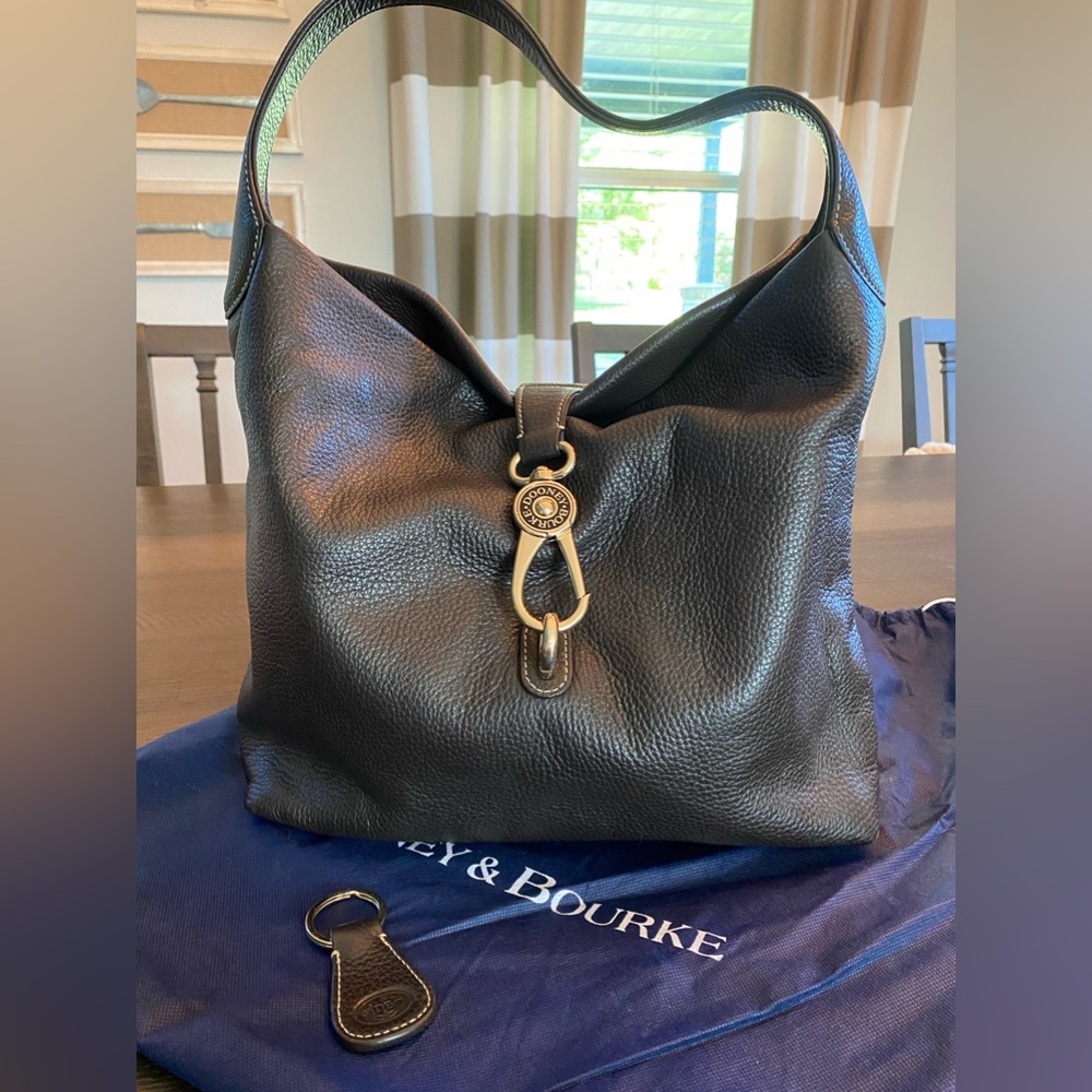 Dooney & Bourke Chocolate brown pebble leather hobo bag